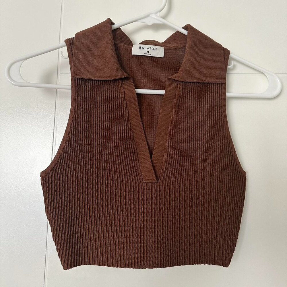 aritzia babaton sculpt knit polo